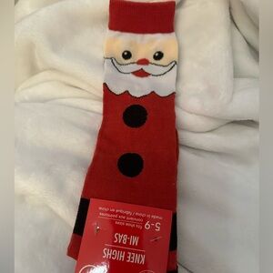 SOLD•SOLD•🎅Santa Claus Xmas Holiday red knee high socks! New! Shoe size 5-9